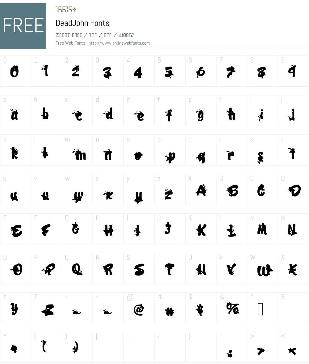 DeadJohn Font Screenshots