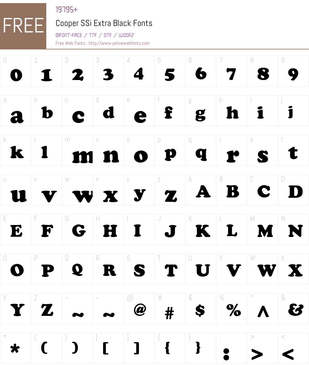 Cooper SSi Font Screenshots