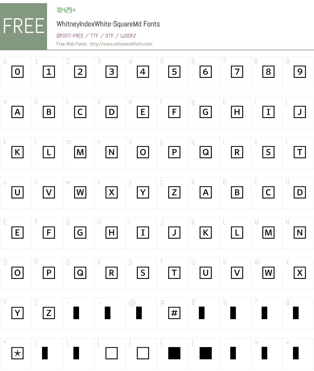 WhitneyIndexWhite Font Screenshots
