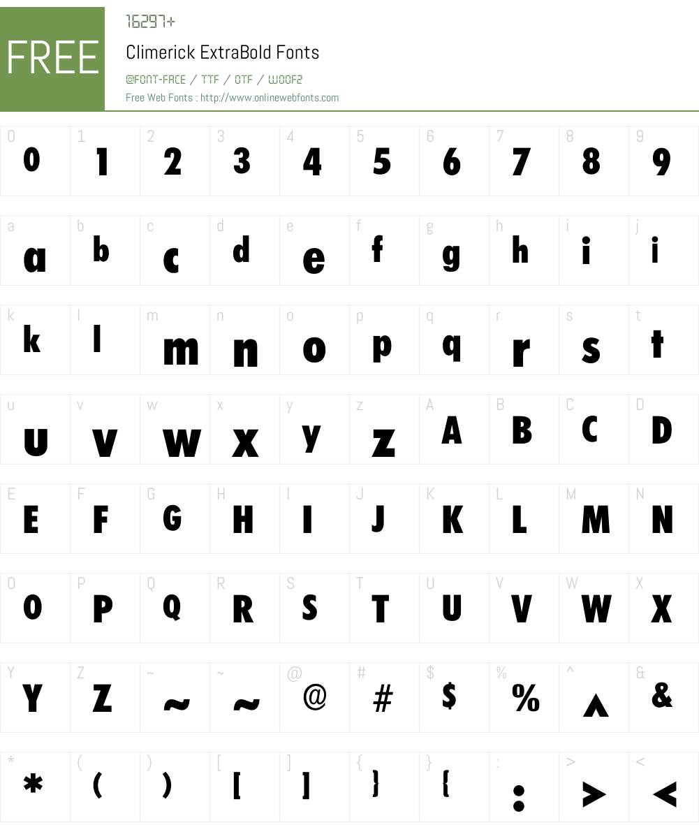 Climerick Font Screenshots