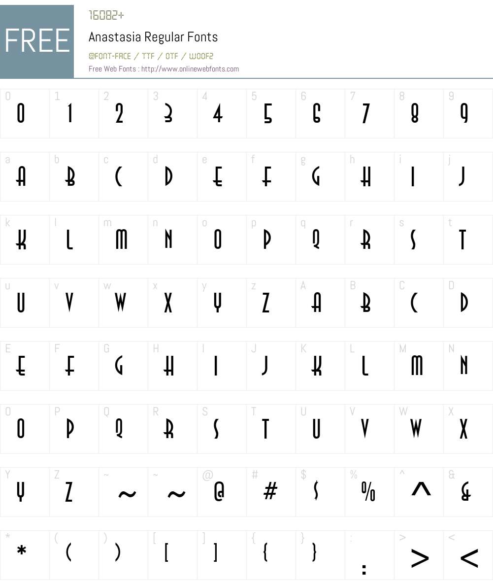 Anastasia Font Screenshots