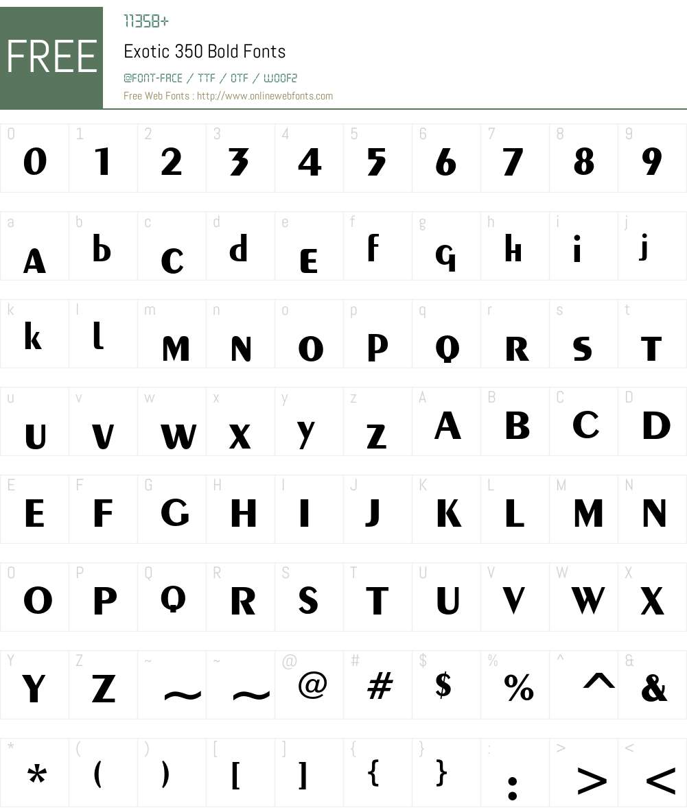 Exotic 350 Font Screenshots
