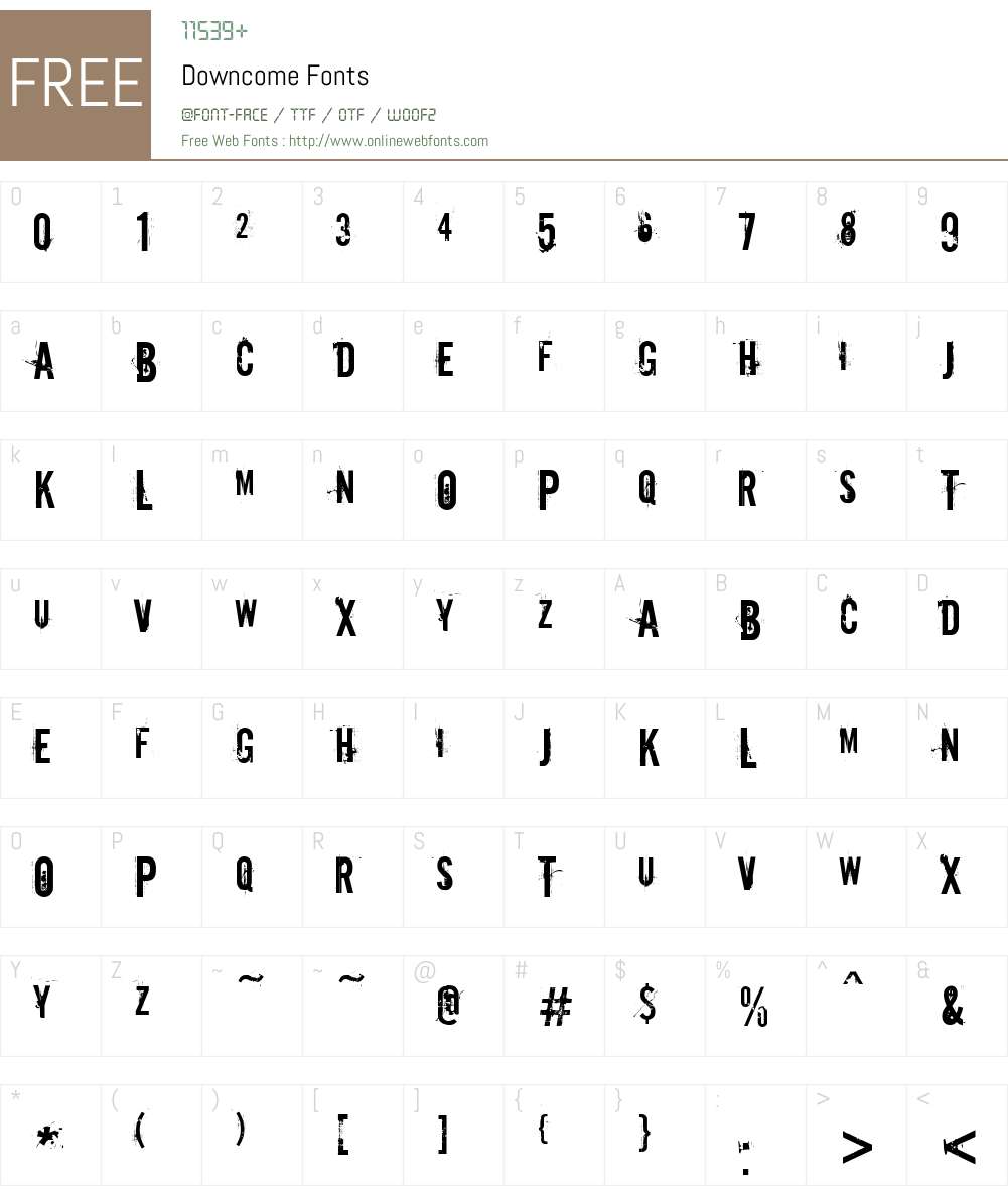 Downcome Font Screenshots