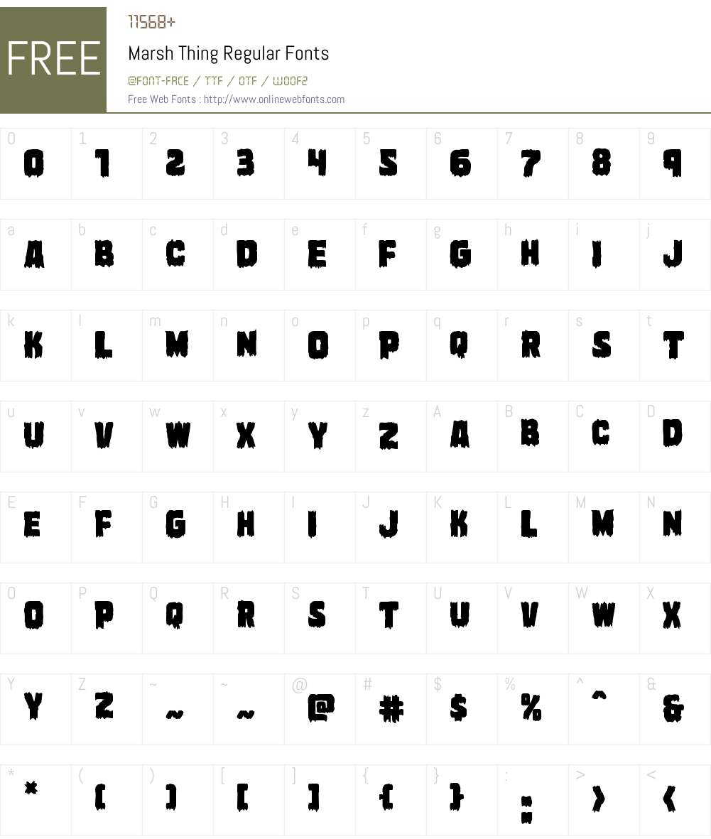 Marsh Thing Font Screenshots