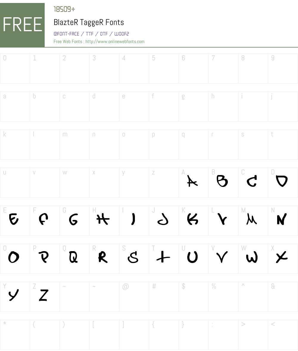 BlazteR TaggeR Font Screenshots