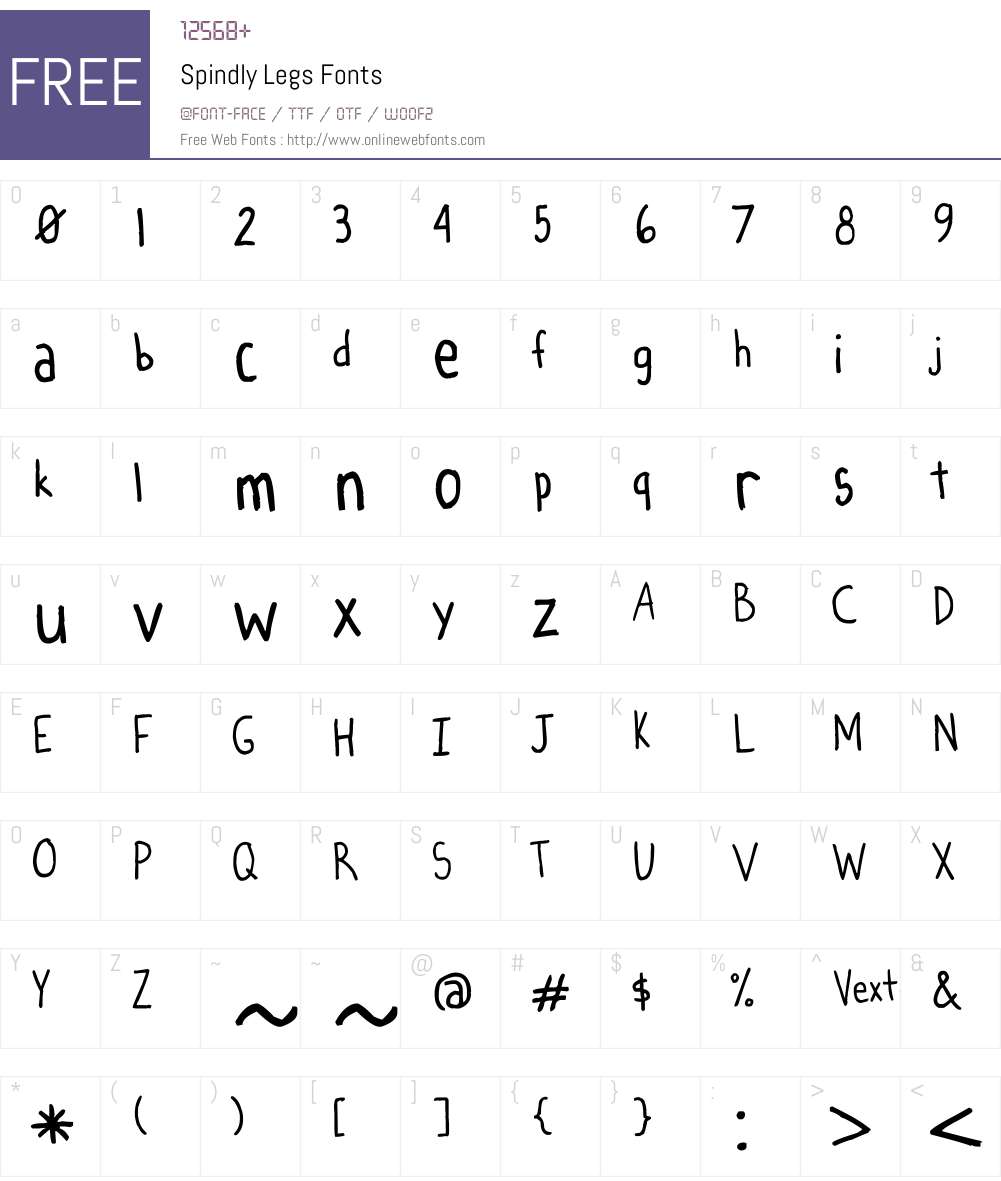 Spindly Legs Font Screenshots