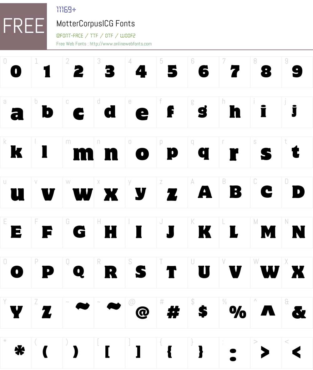 MotterCorpusICG Font Screenshots