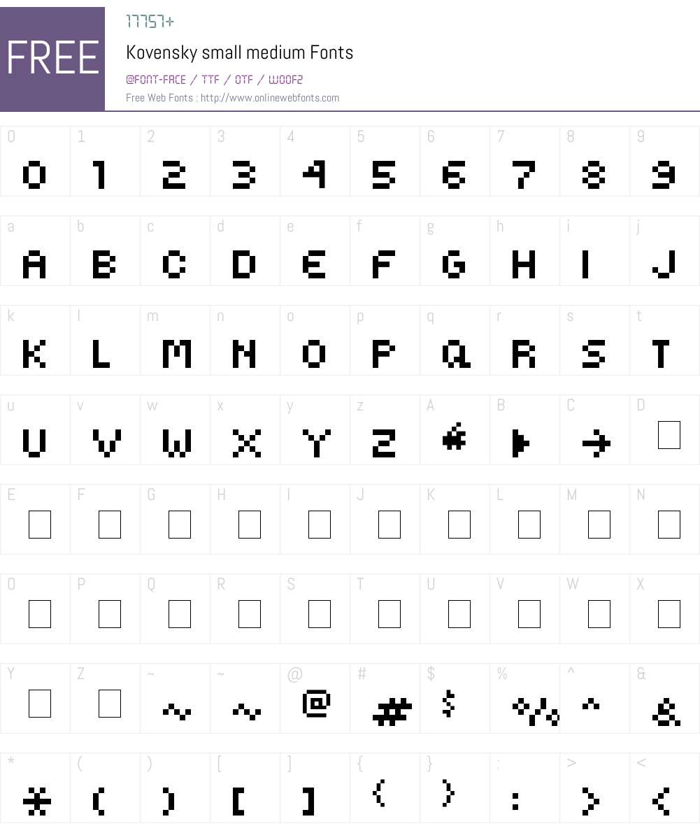 Kovensky-small Font Screenshots