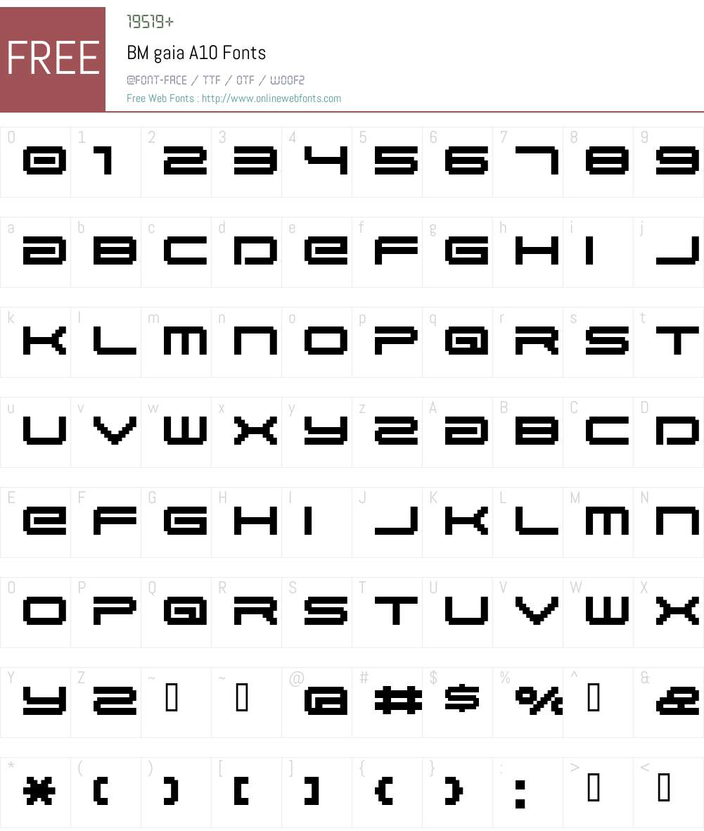 BM gaia Font Screenshots