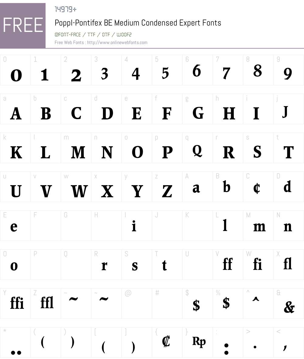 Poppl-Pontifex BE Font Screenshots