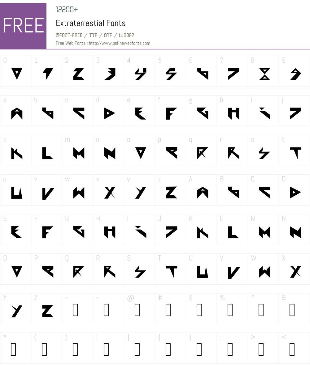 Extraterrestial Font Screenshots