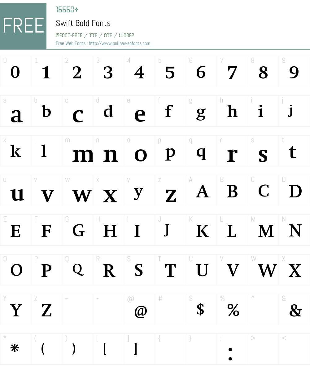 Swift Font Screenshots