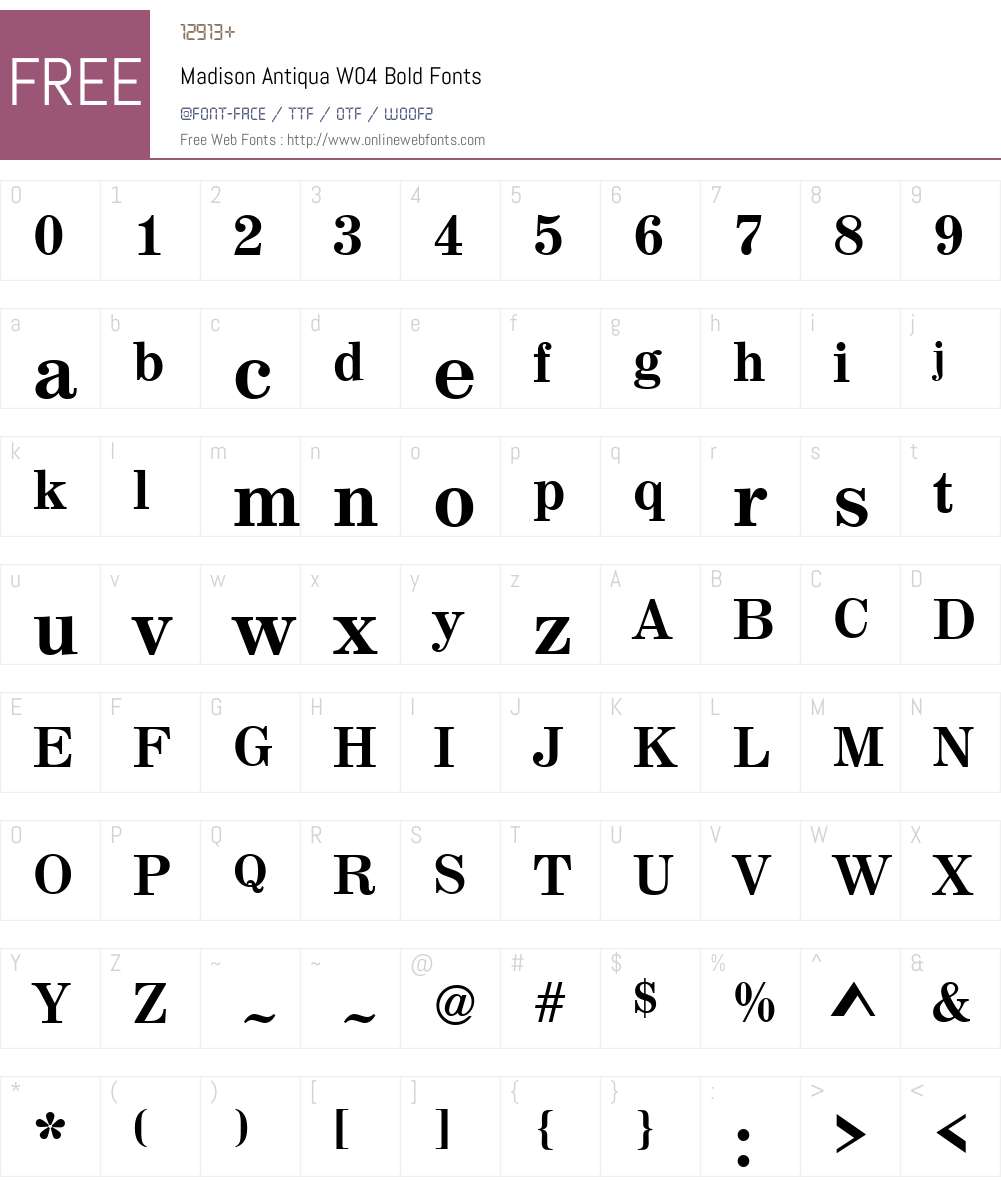 Madison Antiqua Font Screenshots
