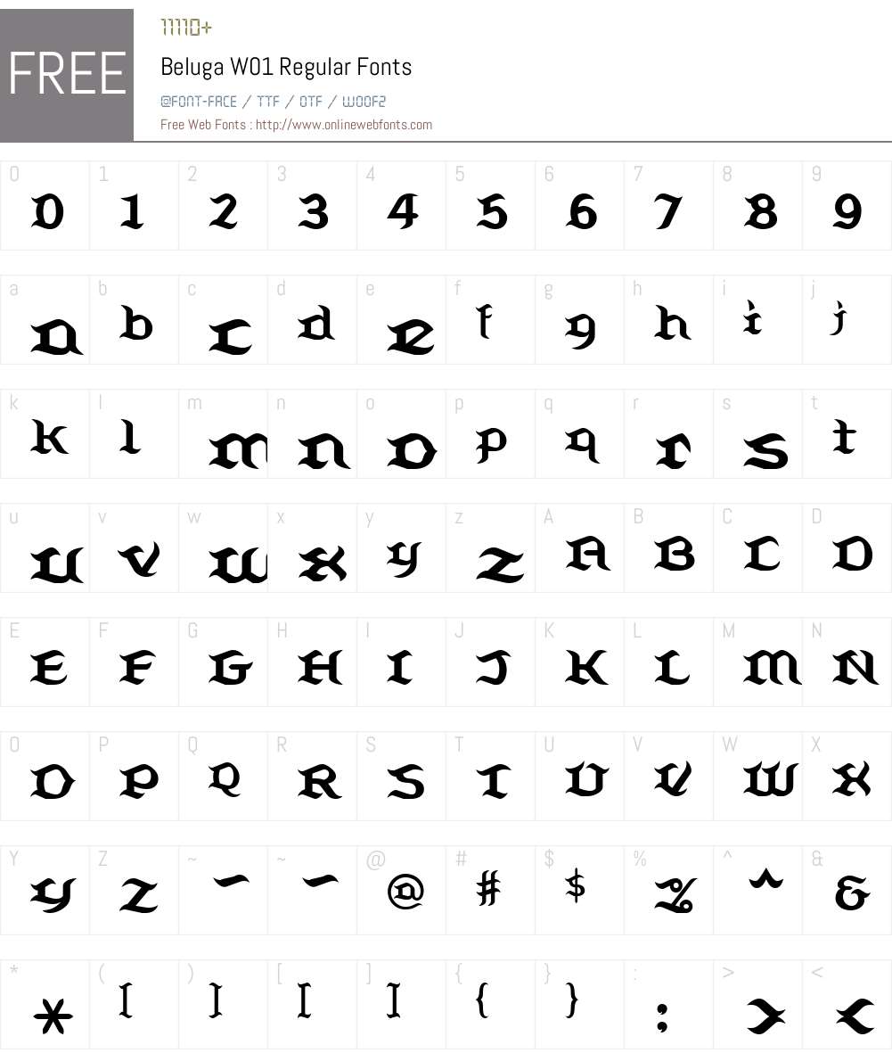 BelugaW01-Regular Font Screenshots