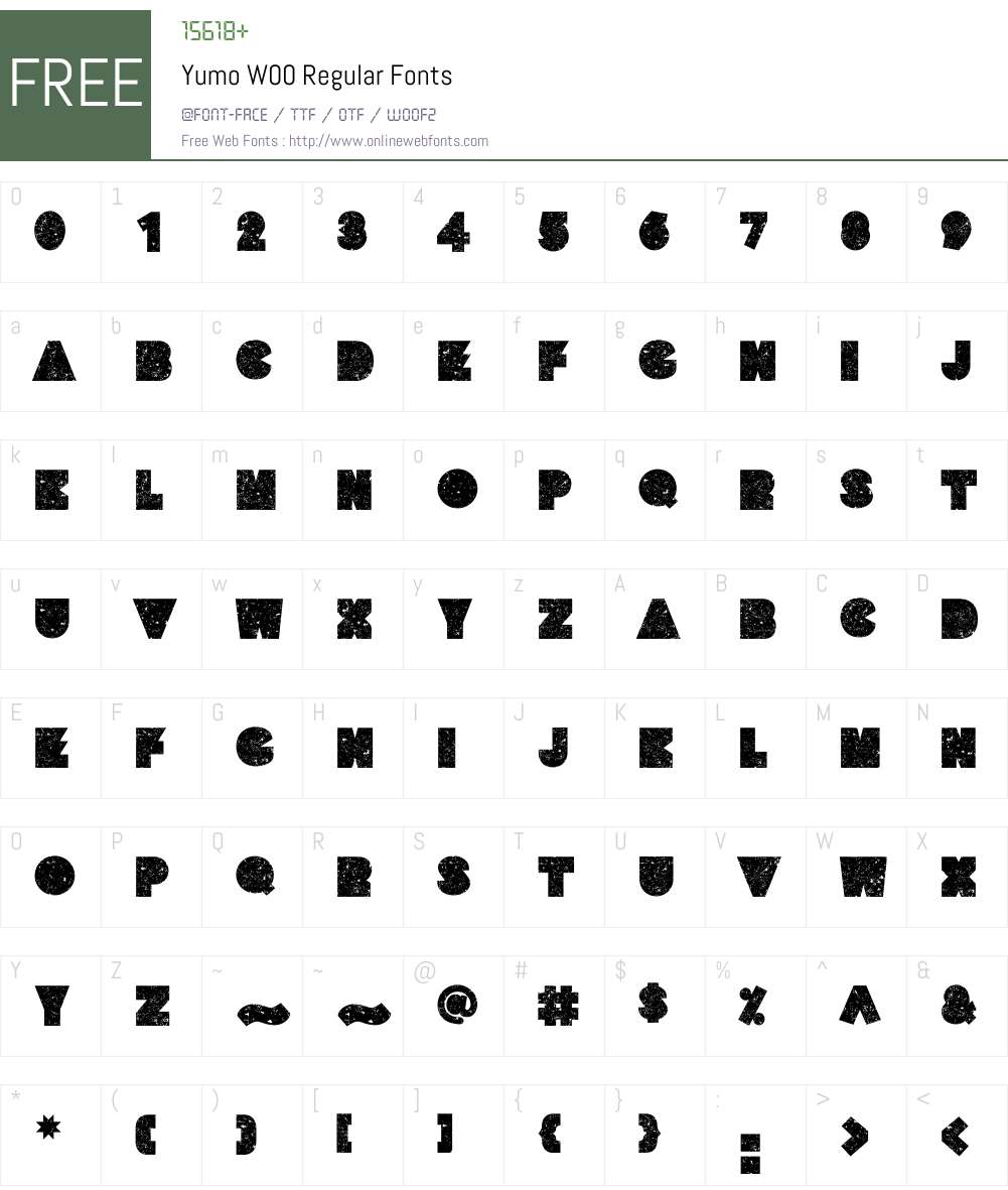 YumoW00-Regular Font Screenshots