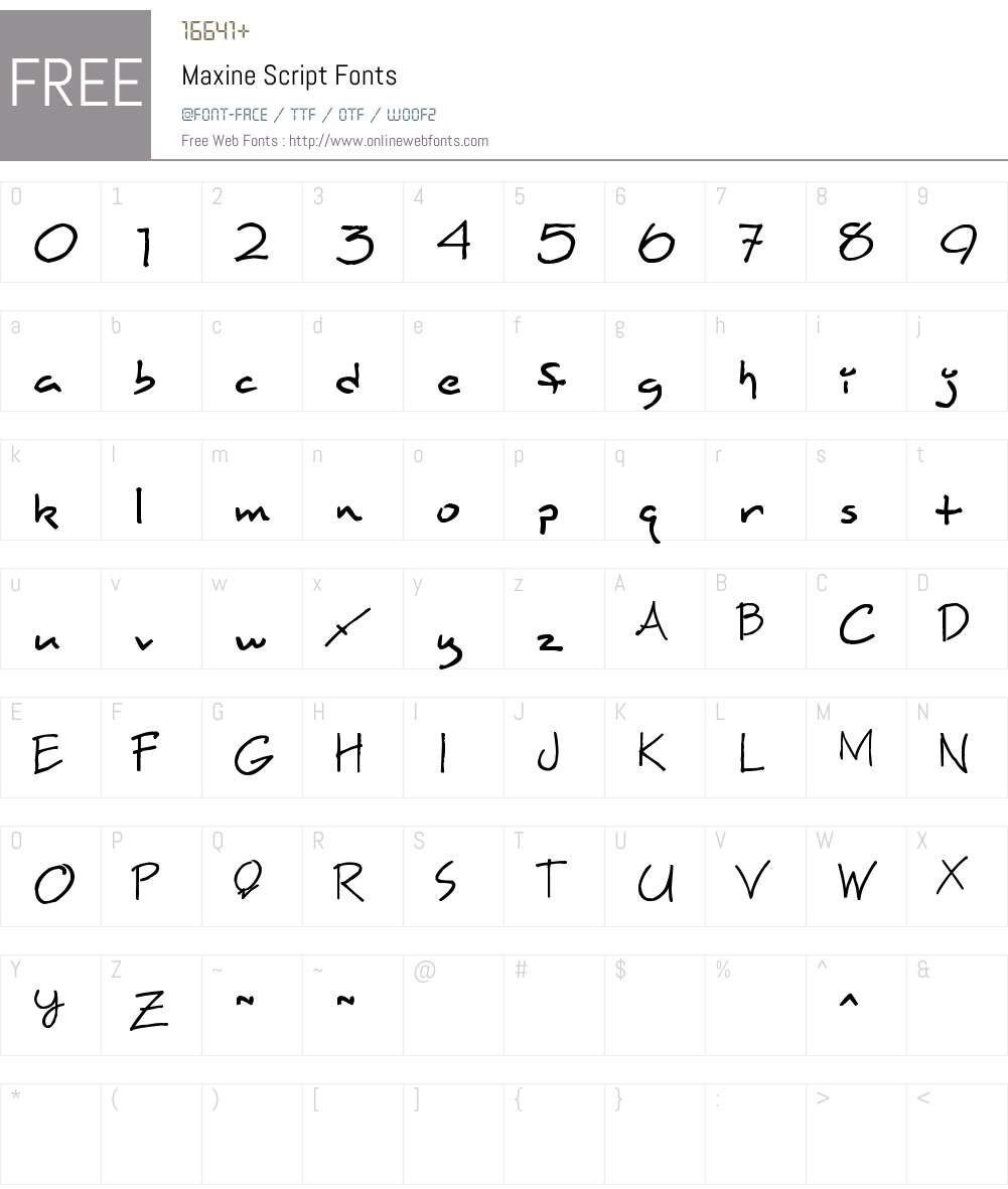 Maxine Script Font Screenshots