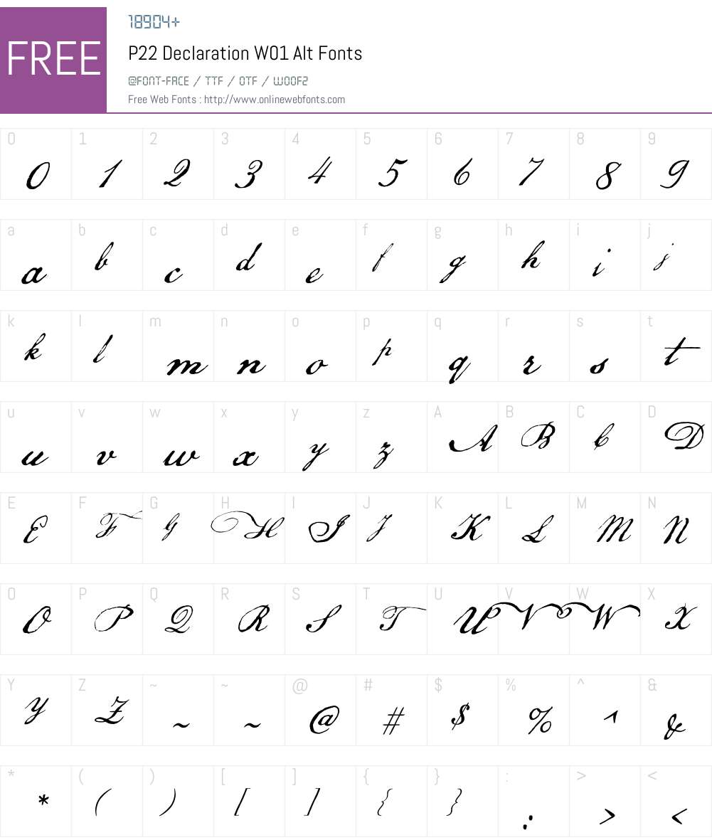 P22DeclarationW01-Alt Font Screenshots