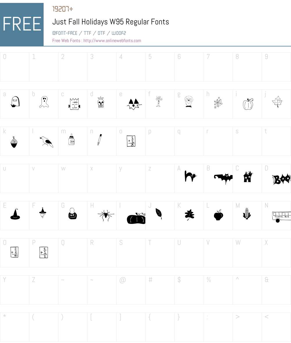 JustFallHolidaysW95-Regular Font Screenshots