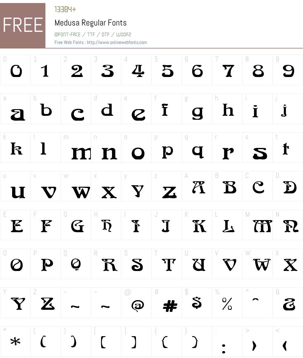 Medusa Font Screenshots
