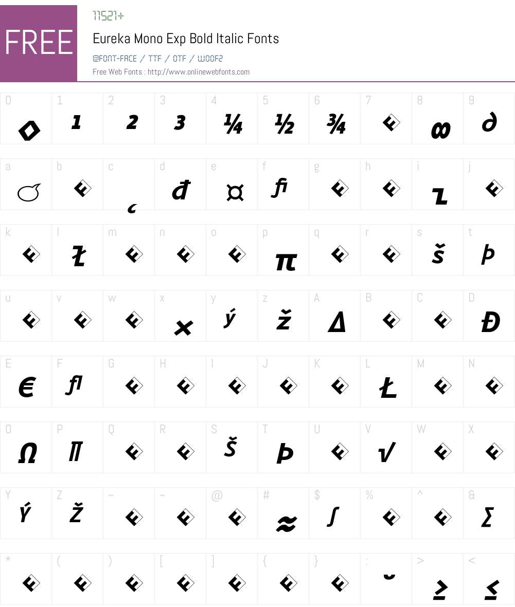 Eureka Mono Exp Font Screenshots