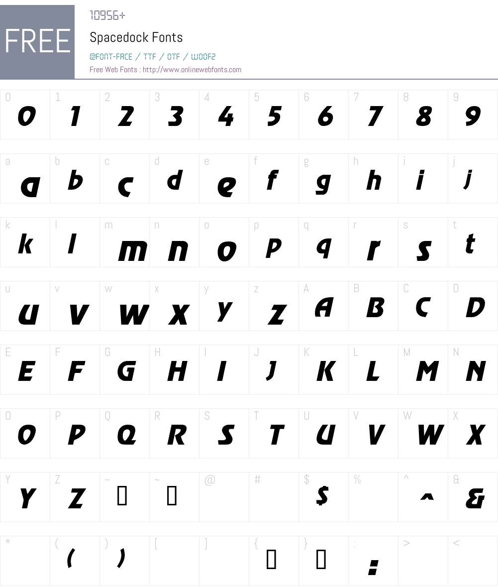 Spacedock Font Screenshots