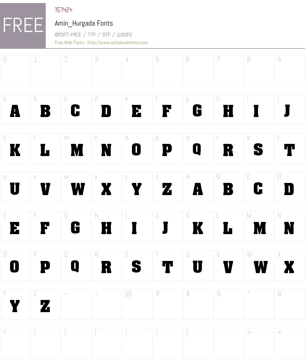 Amin_Hurgada Font Screenshots