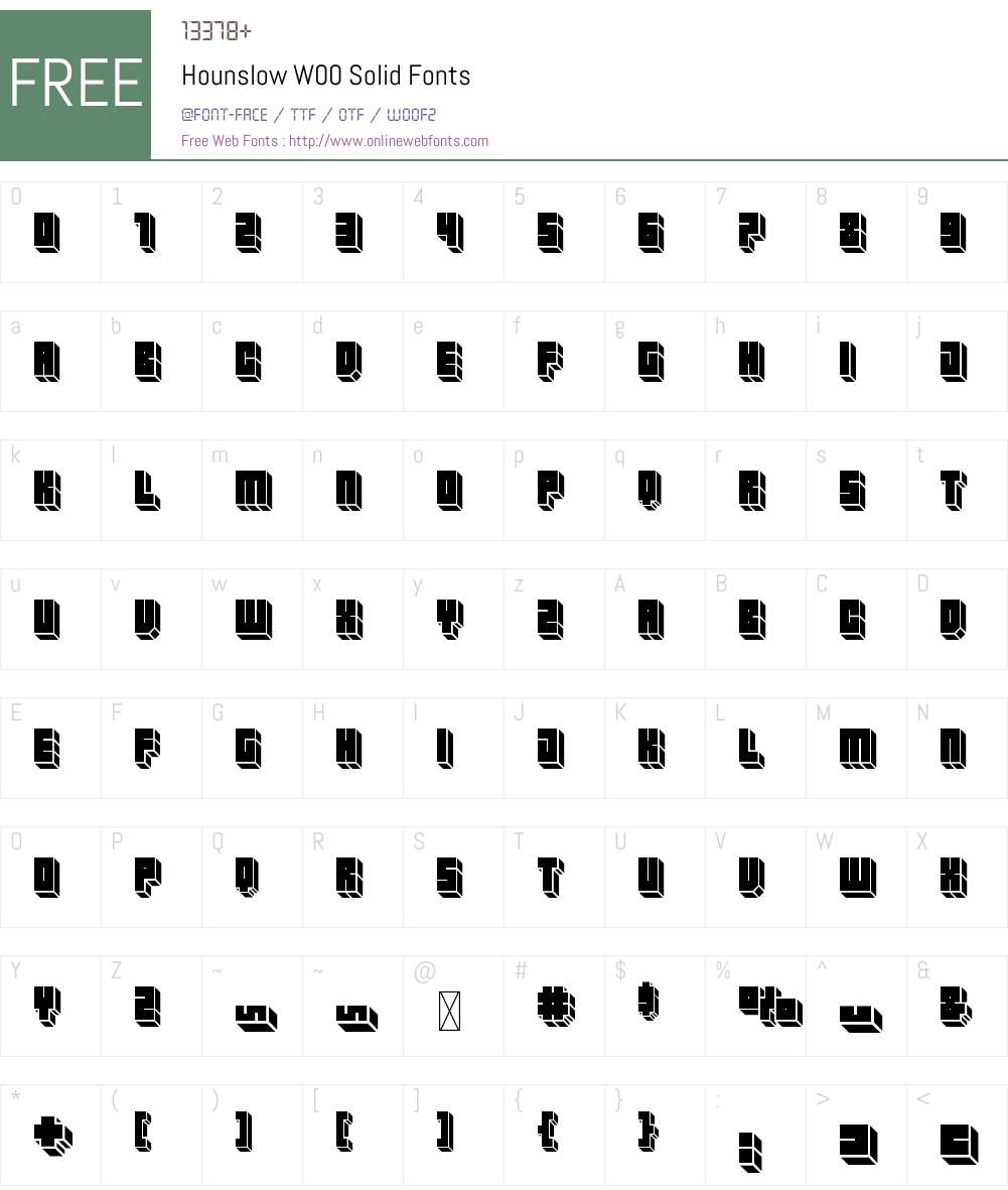 HounslowW00-Solid Font Screenshots
