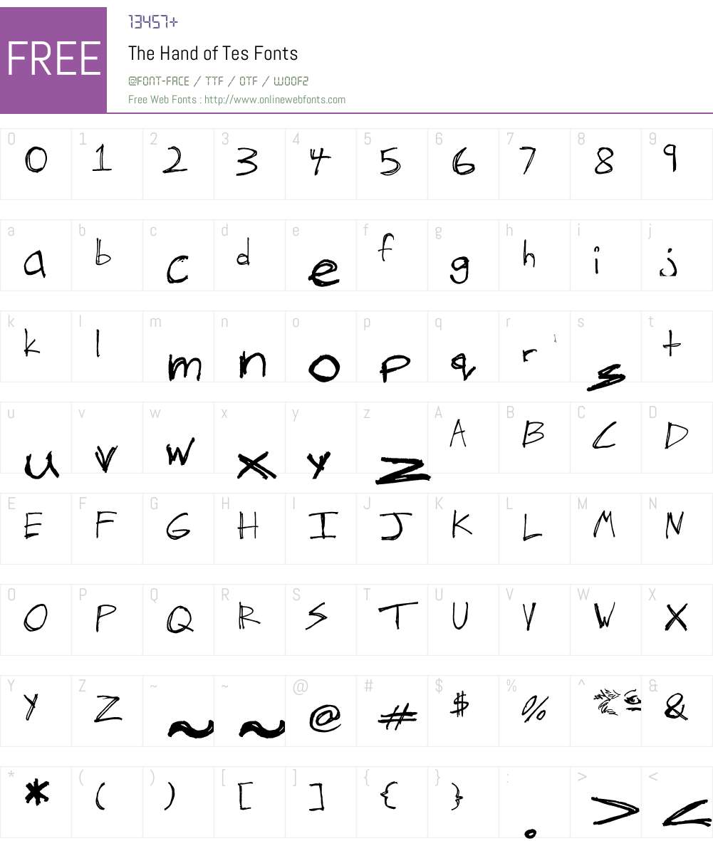 The Hand of Tes Font Screenshots