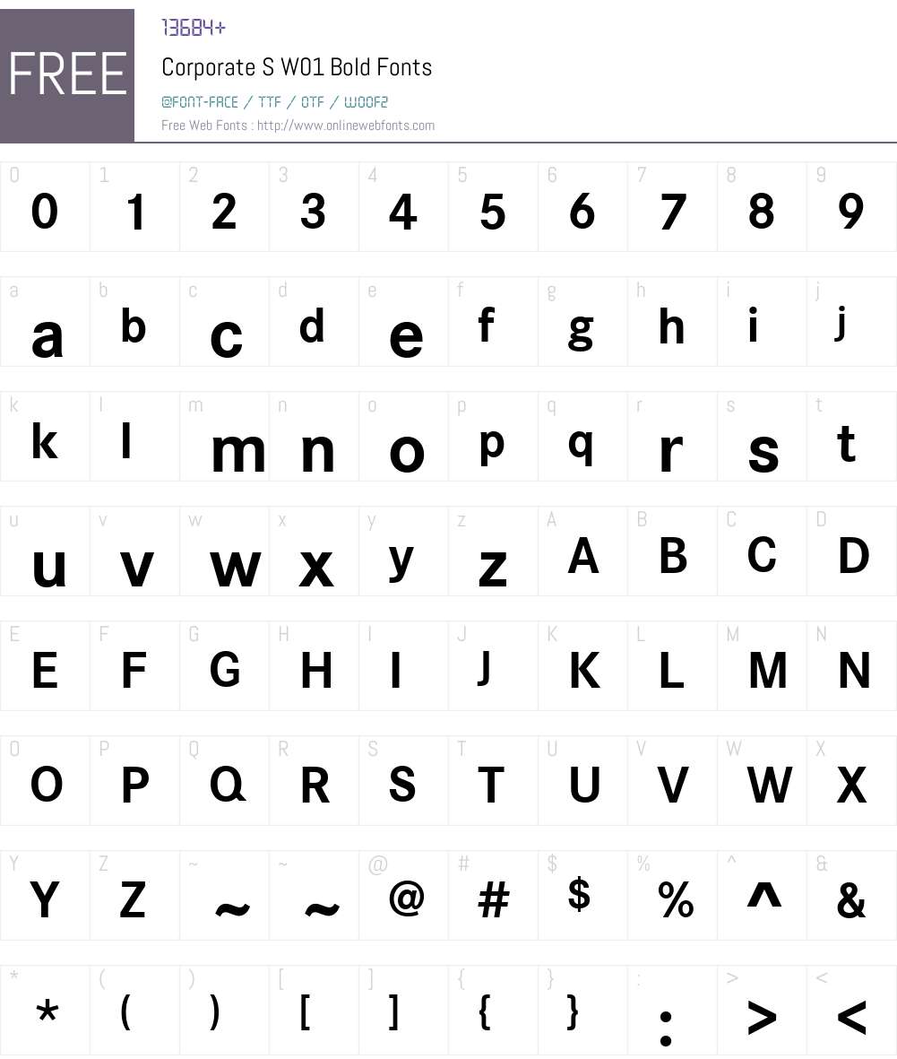 CorporateSW01-Bold Font Screenshots