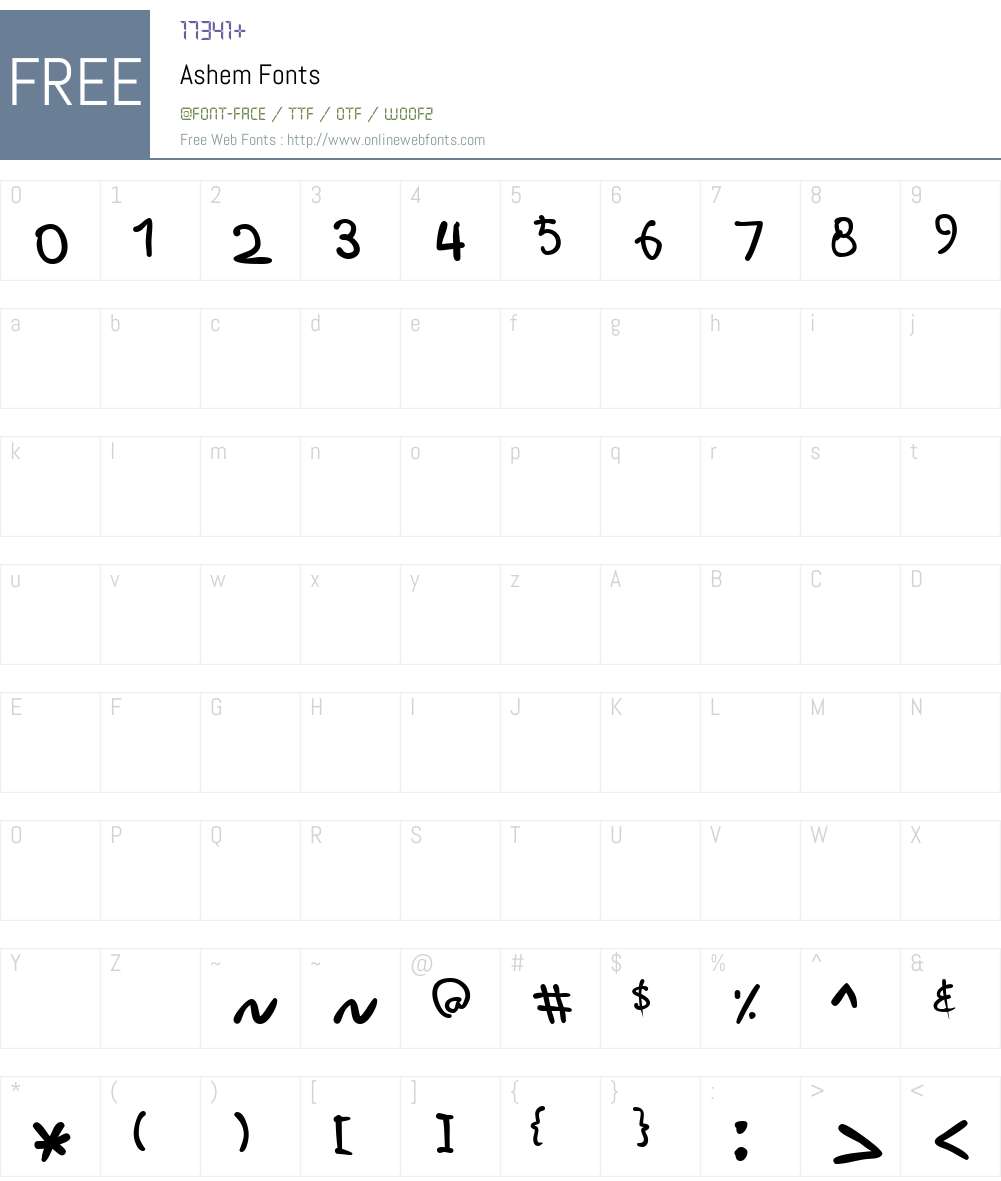 Ashem Font Screenshots