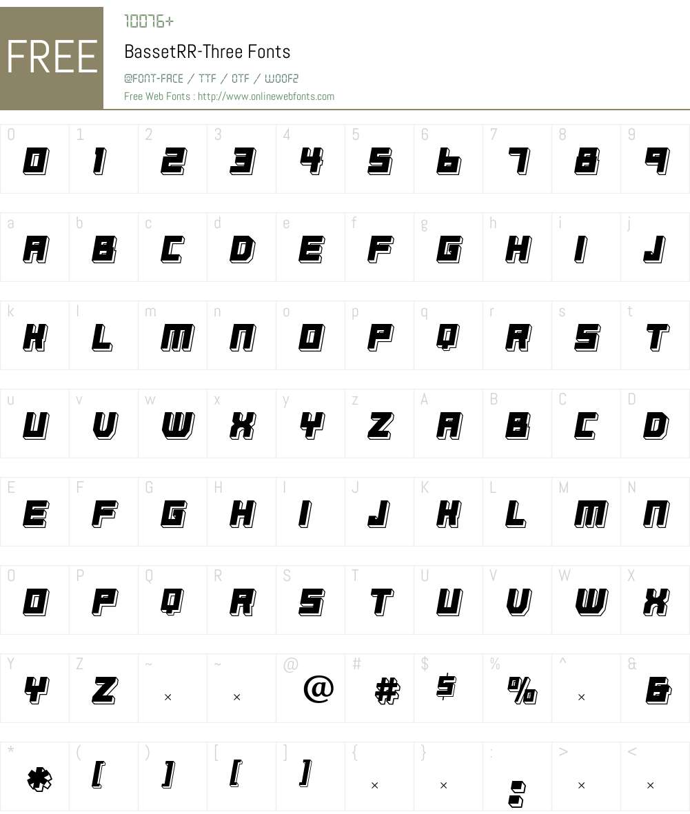 BassetRR Font Screenshots