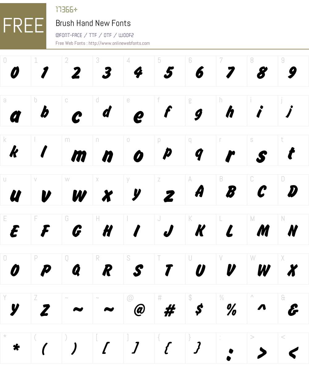 Brush Hand New Font Screenshots
