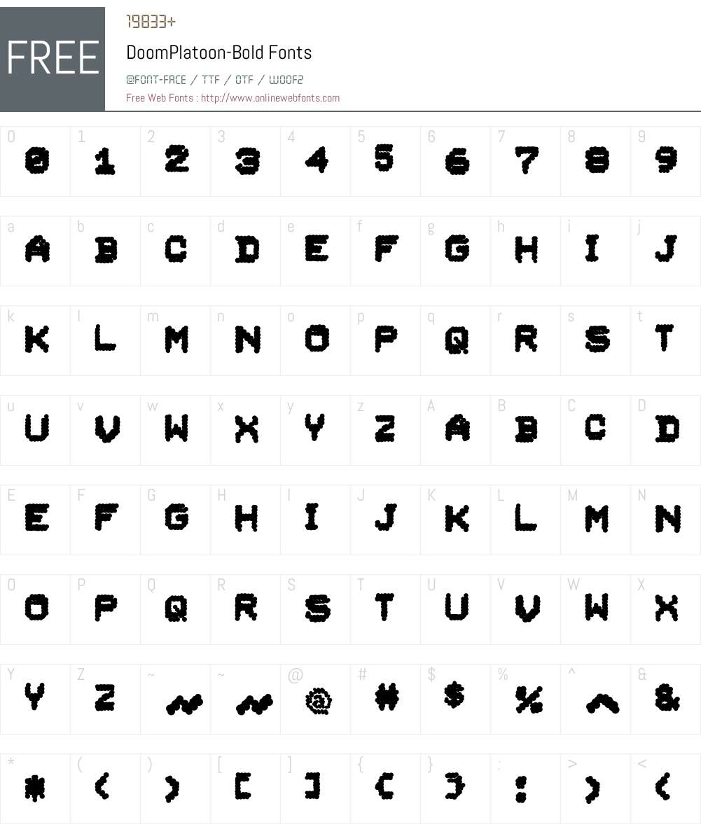 DoomPlatoon Font Screenshots