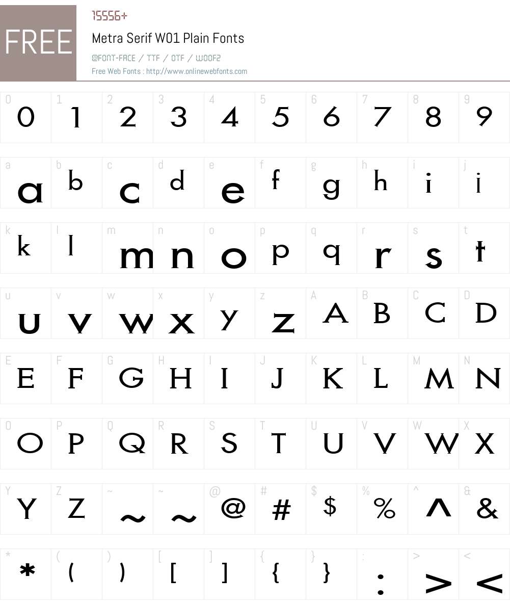 MetraSerifW01-Plain Font Screenshots