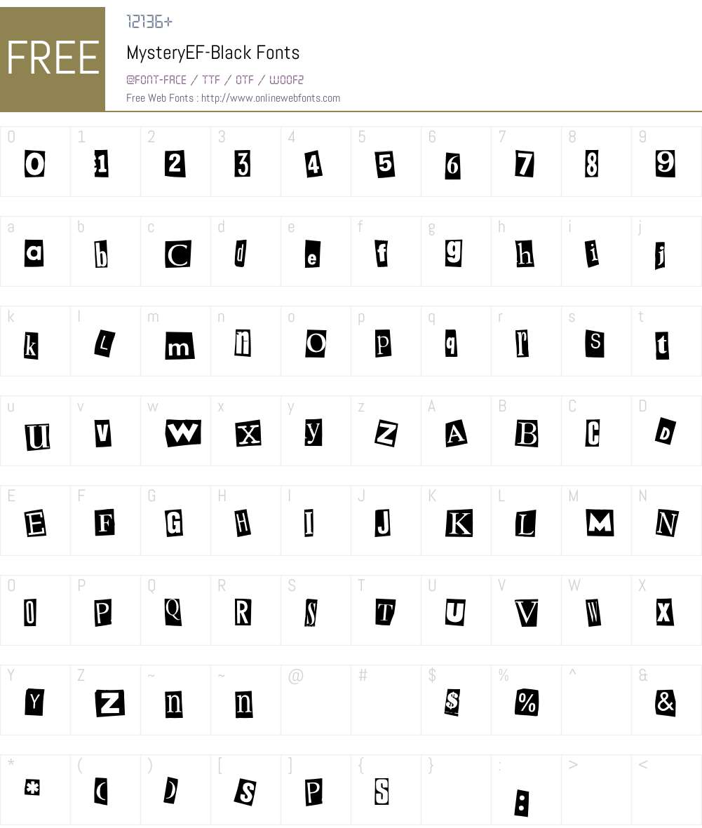 MysteryEF Font Screenshots