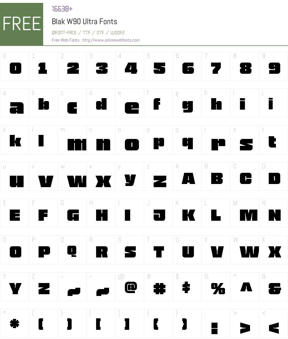 Blak Font Screenshots