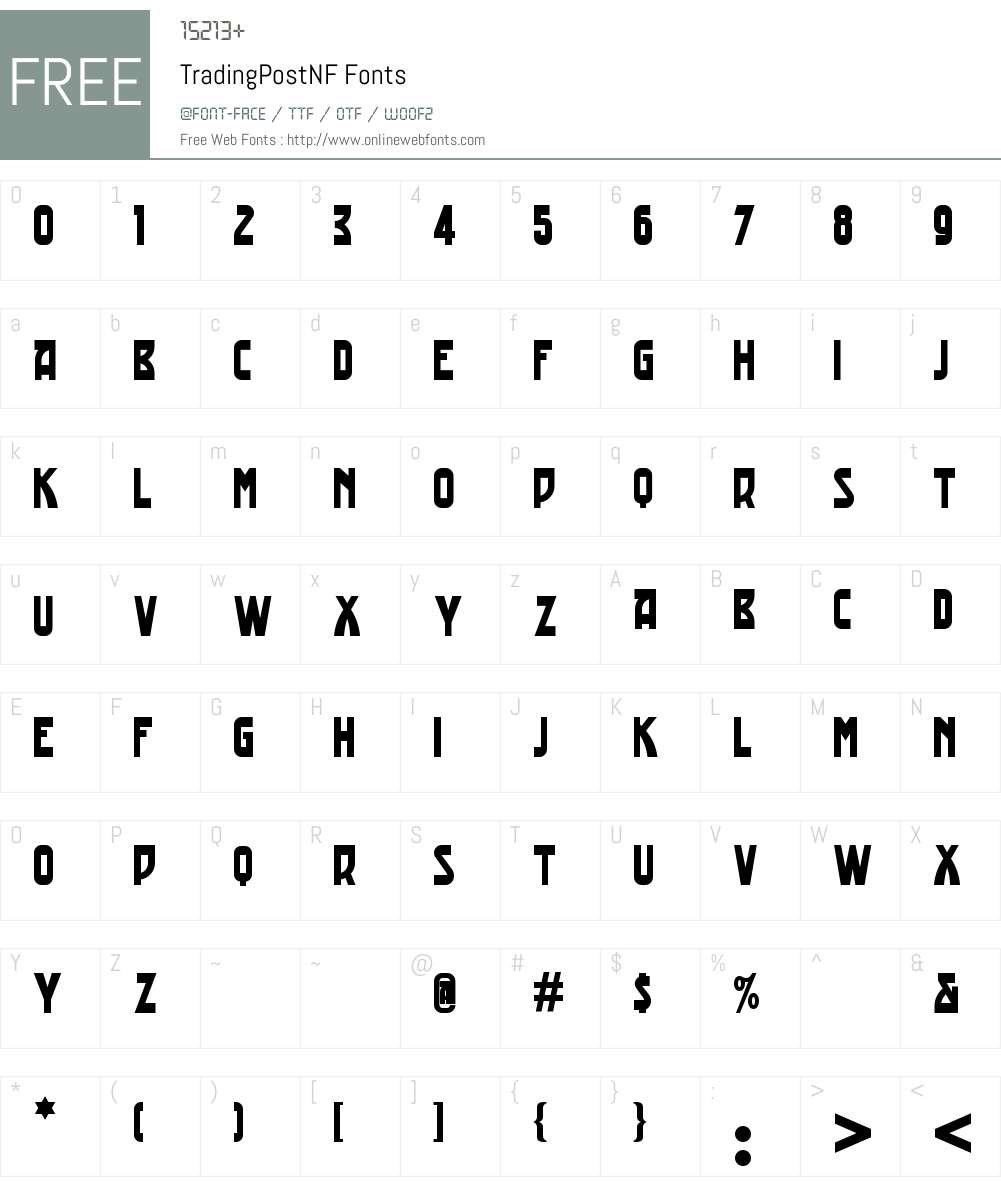 Trading Post NF Font Screenshots