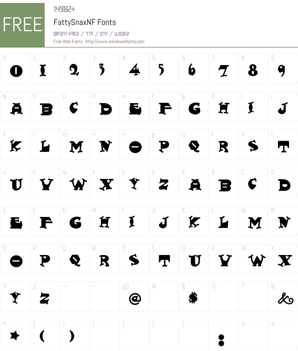 FattySnaxNF Font Screenshots
