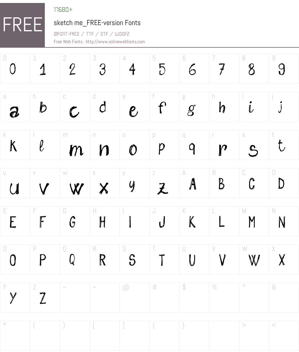 sketch me_FREE-version Font Screenshots