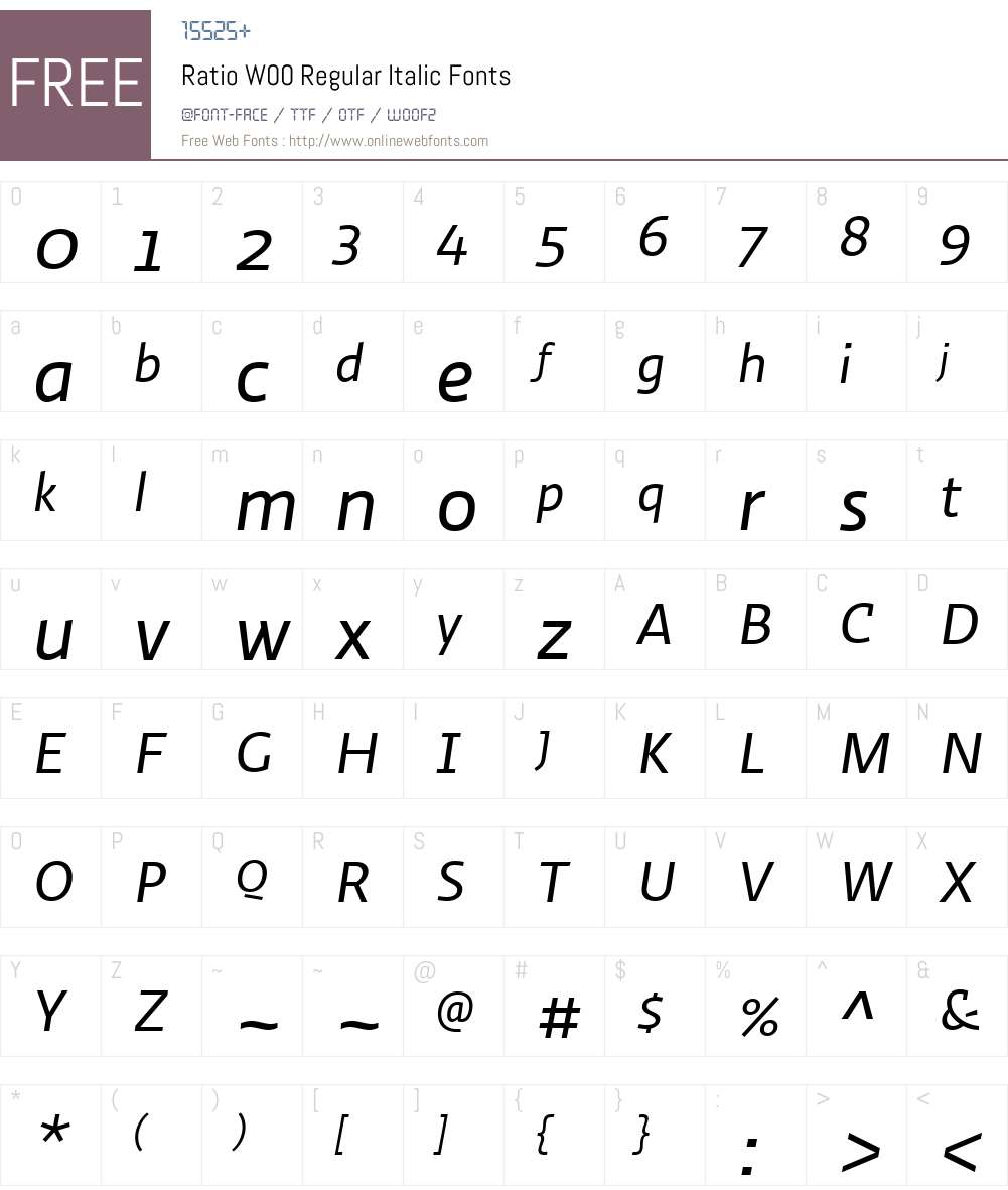 Ratio (p.s.type) Font Screenshots