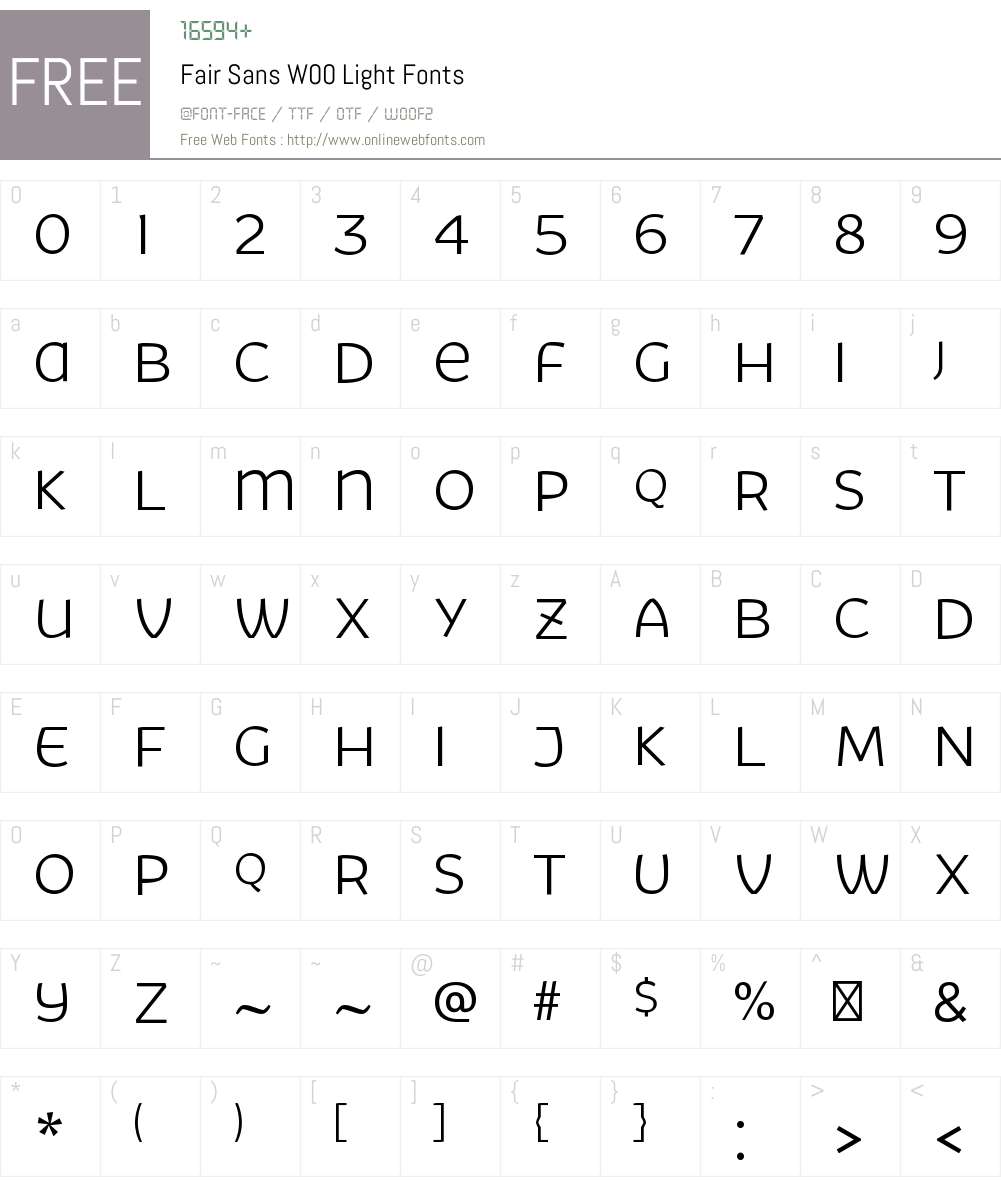 FairSansW00-Light Font Screenshots