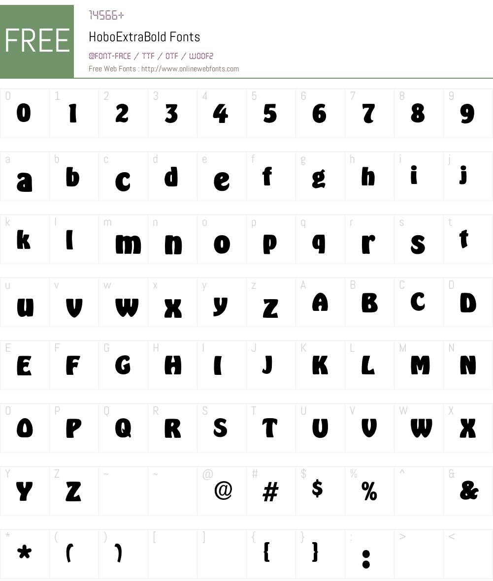 HoboExtraBold Font Screenshots