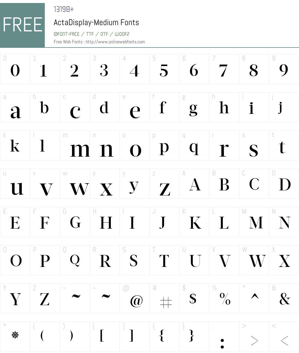 ActaDisplay-Medium Font Screenshots