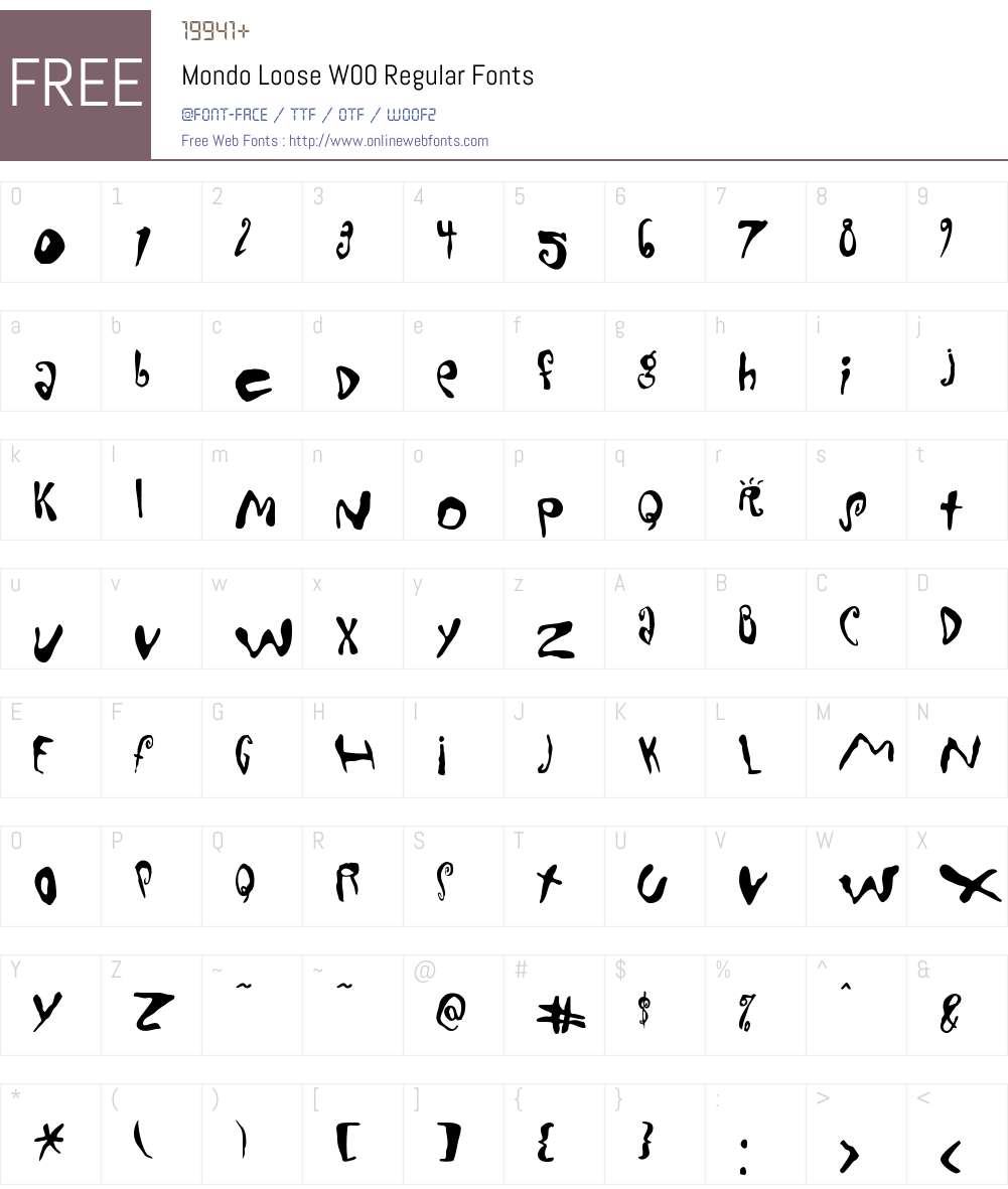 MondoLooseW00-Regular Font Screenshots