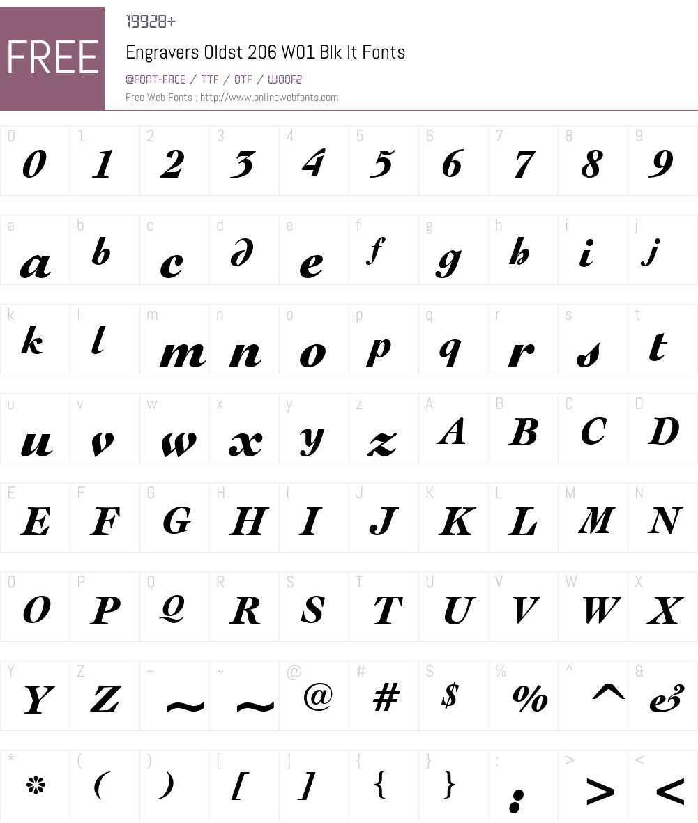 EngraversOldst206W01-BlkIt Font Screenshots
