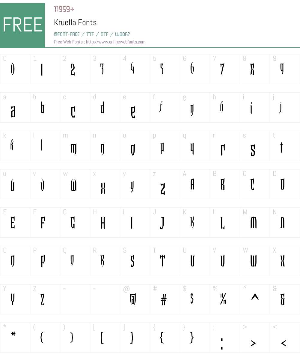 Kruella Font Screenshots