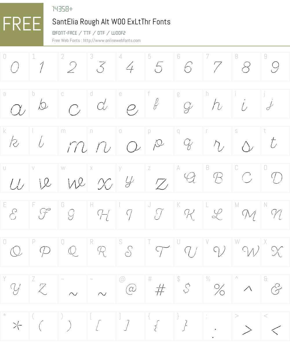 SantEliaRoughAltW00-ExLtThr Font Screenshots