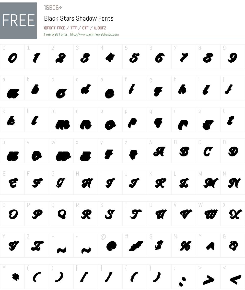 Black Stars Shadow 1.000 Fonts Free Download - OnlineWebFonts.COM