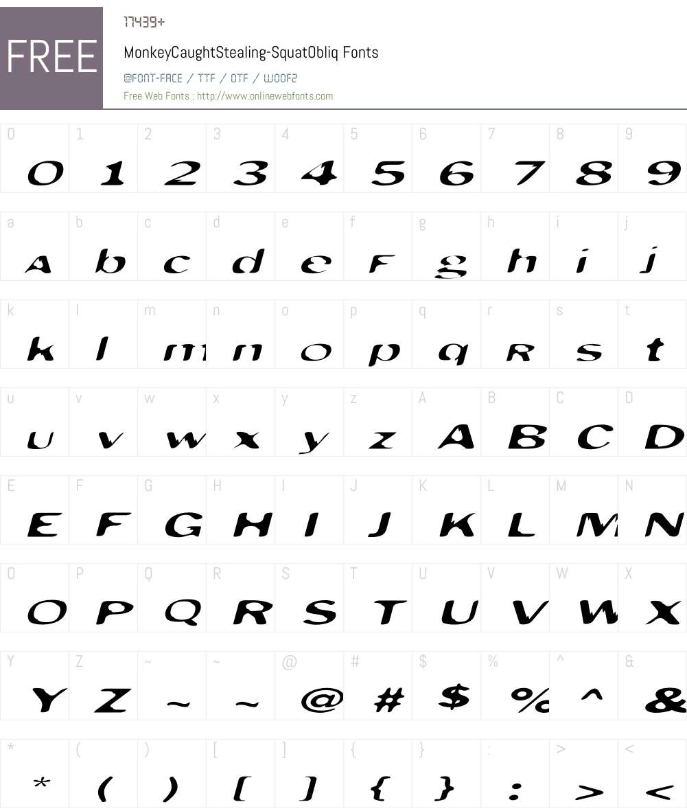 MonkeyCaughtStealing Font Screenshots