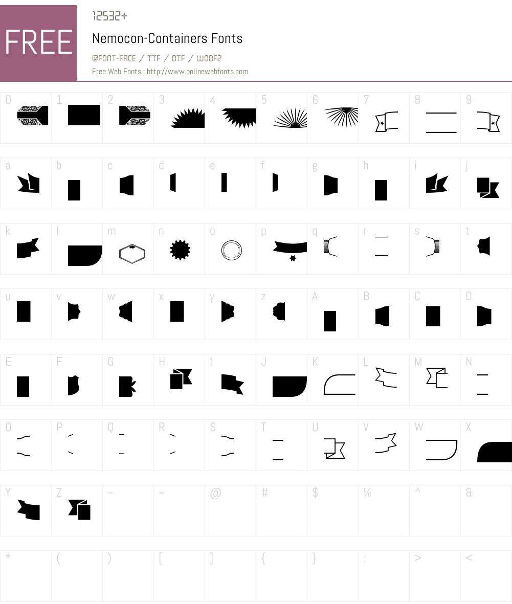 Nemocon-Containers 1.000 Fonts Free Download - OnlineWebFonts.COM
